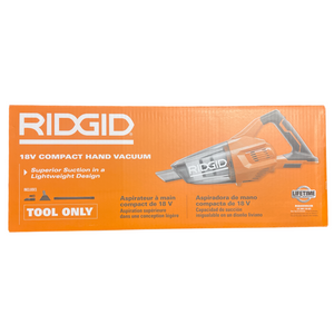 RIDGID R860902B 18-Volt Cordless Hand Vacuum with Crevice Nozzle, Utility Nozzle and Extension Tube