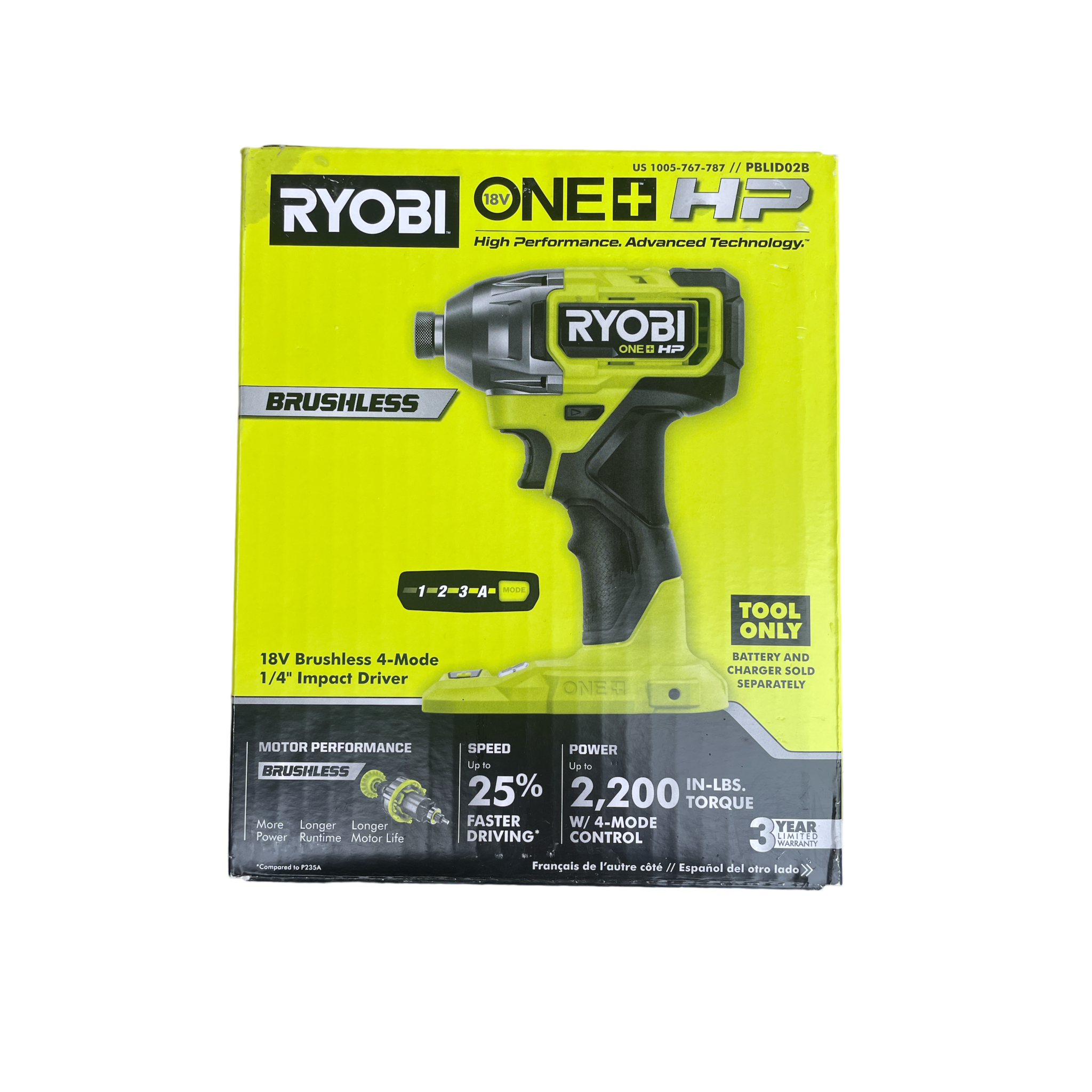 18V ONE+ HP COMPACT BRUSHLESS 4-MODE 1/2 IMPACT - RYOBI Tools