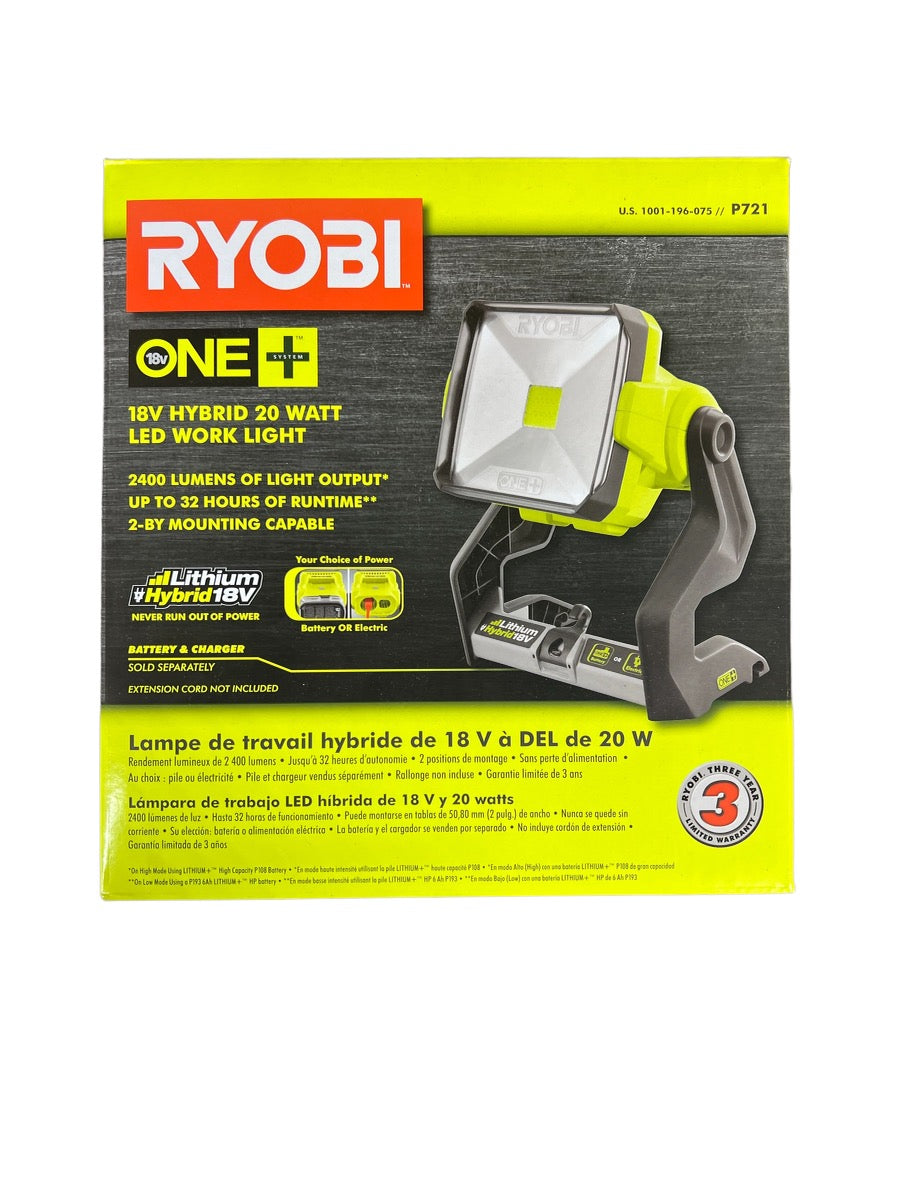 18V ONE+ Hybrid 20 Watt LED Work Light (Tool Only) - RYOBI Tools
