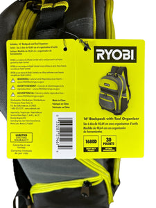 RYOBI 16 in. Backpack with Tool Organizer