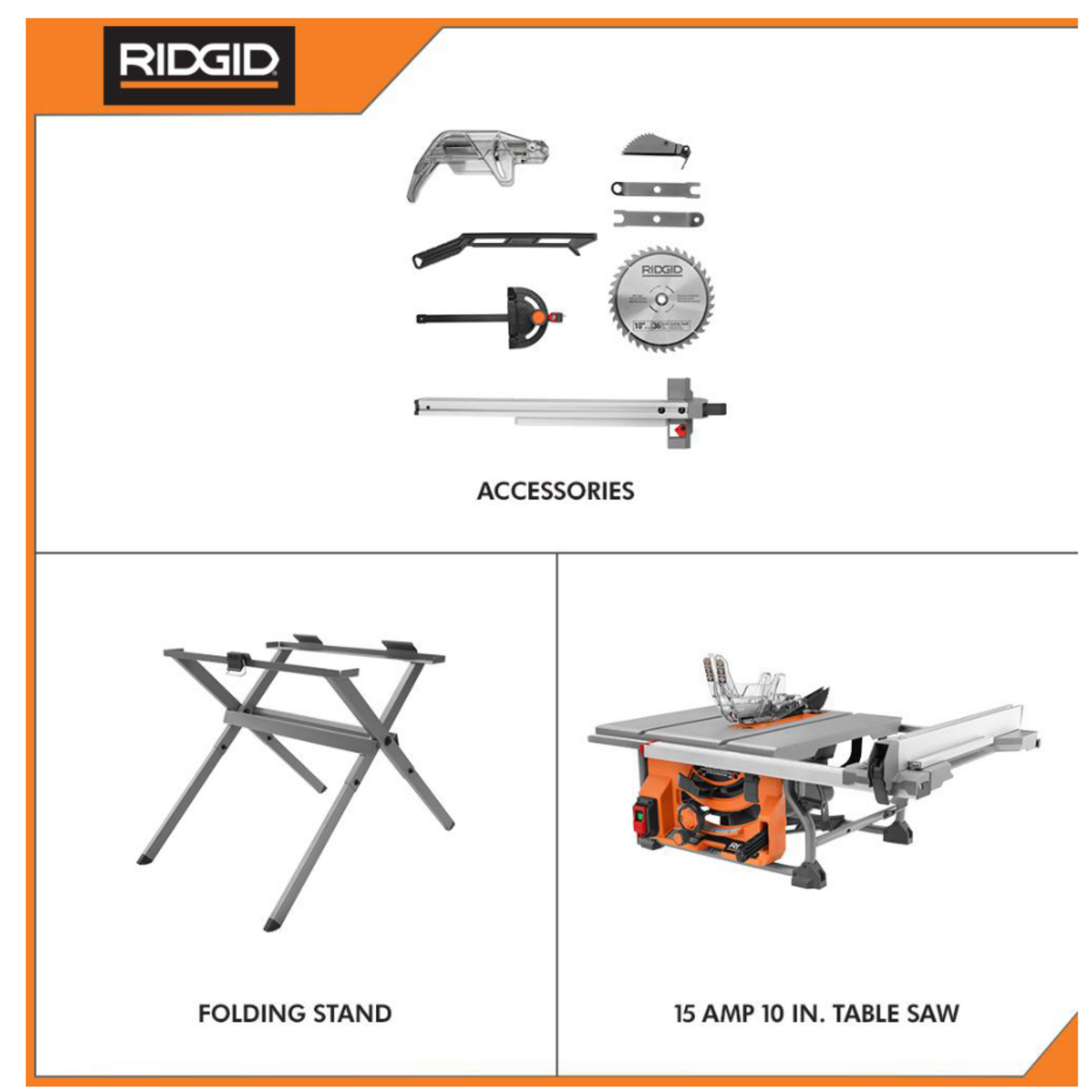 RIDGID 15 Amp 10 in. Table Saw with Folding Stand Ryobi Deal Finders