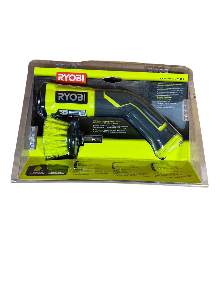 RYOBI 4-Volt Cordless Compact Scrubber [TOOL ONLY No Tip Or Charger Micro Usb