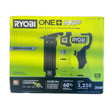 Load image into Gallery viewer, Ryobi P322 ONE+ HP 18V 18-Gauge Brushless Cordless AirStrike Brad Nailer (Tool Only)