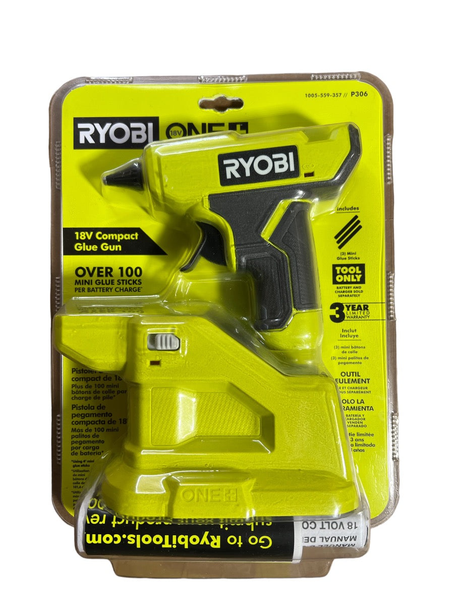 RYOBI ONE+ 18V Cordless Compact 2-Tool Combo Kit with Glue Gun and